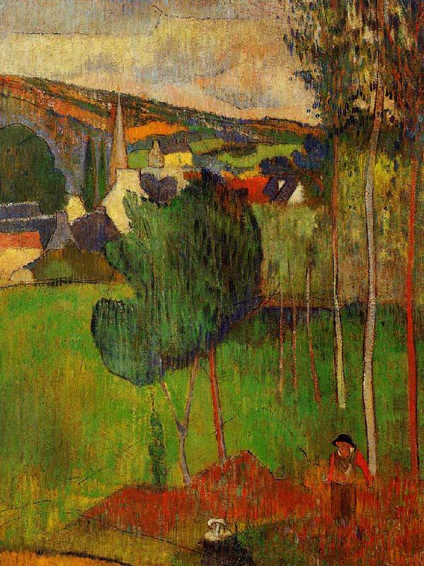Paul Gauguin View of Pont Aven from Lezaven France oil painting art